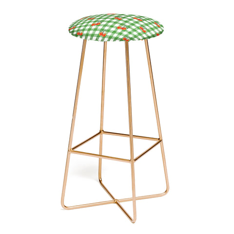 adrianne Tomato Gingham Bar Stool
