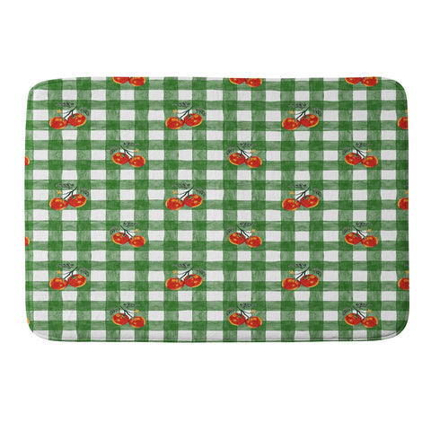 adrianne Tomato Gingham Memory Foam Bath Mat