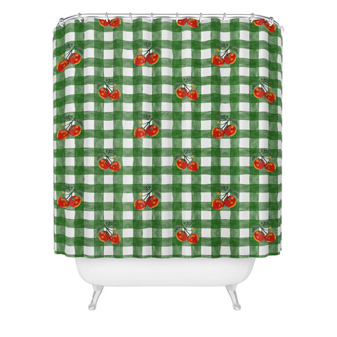 adrianne Tomato Gingham Shower Curtain