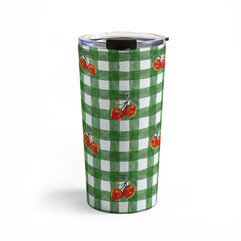 adrianne Tomato Gingham Travel Mug