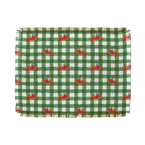 adrianne Tomato Gingham Throw Blanket