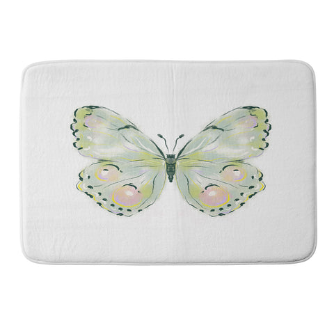 Agnes 91 Exquisite Light Green Watercol Memory Foam Bath Mat