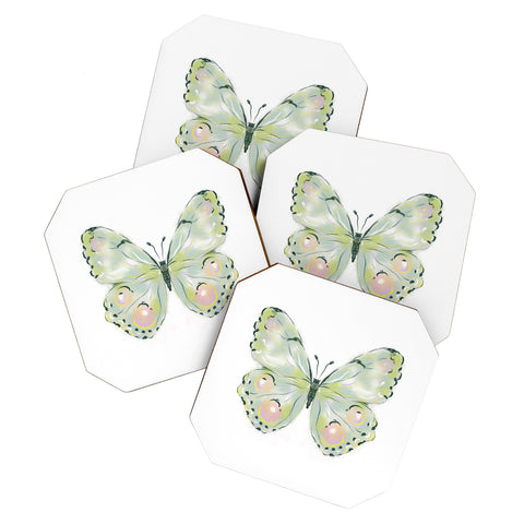 Agnes 91 Exquisite Light Green Watercol Coaster Set