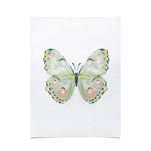 Agnes 91 Exquisite Light Green Watercol Poster