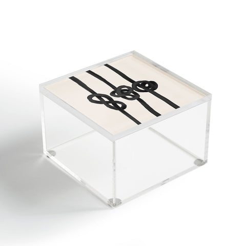 Agnes 91 Minimalist Black Knot Abstract Acrylic Box