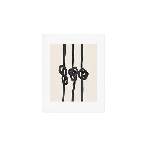 Agnes 91 Minimalist Black Knot Abstract Art Print