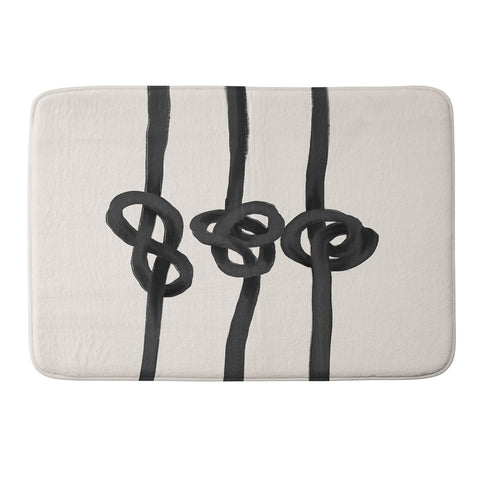 Agnes 91 Minimalist Black Knot Abstract Memory Foam Bath Mat