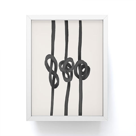 Agnes 91 Minimalist Black Knot Abstract Framed Mini Art Print