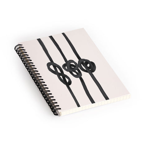 Agnes 91 Minimalist Black Knot Abstract Spiral Notebook