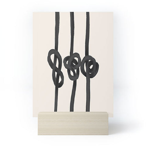 Agnes 91 Minimalist Black Knot Abstract Mini Art Print