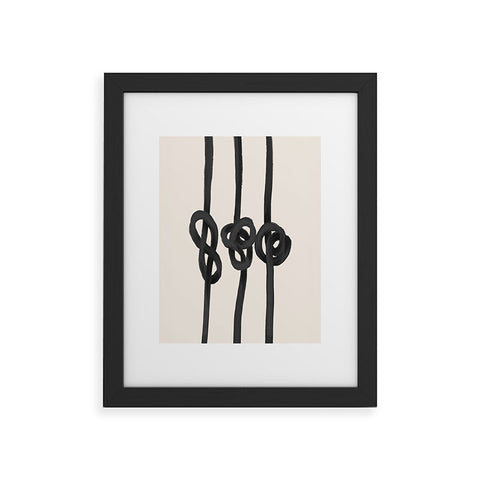 Agnes 91 Minimalist Black Knot Abstract Framed Art Print
