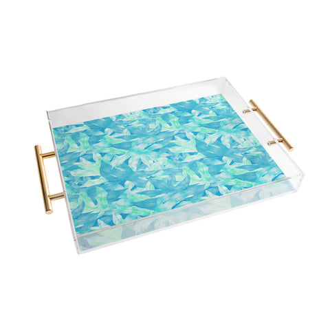 Aimee St Hill Aqua Leaves Acrylic Tray