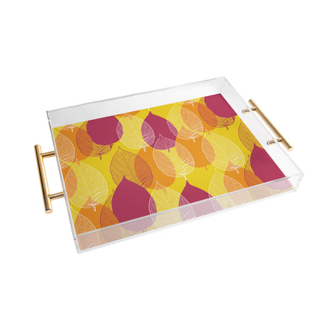 Aimee St Hill Big Leaves Yellow Acrylic Tray