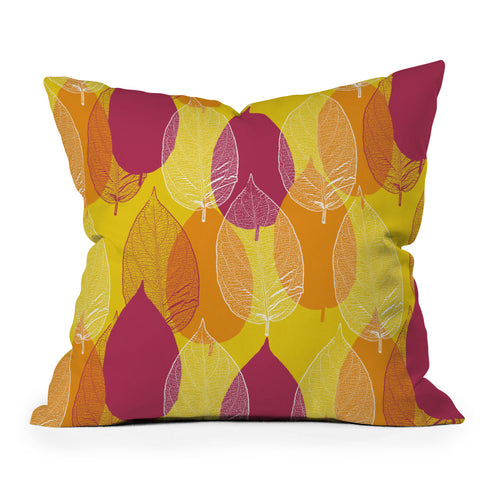 Aimee St Hill Big Leaves Yellow Outdoor Throw Pillow