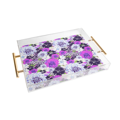 Aimee St Hill Croc And Flowers Blue Acrylic Tray