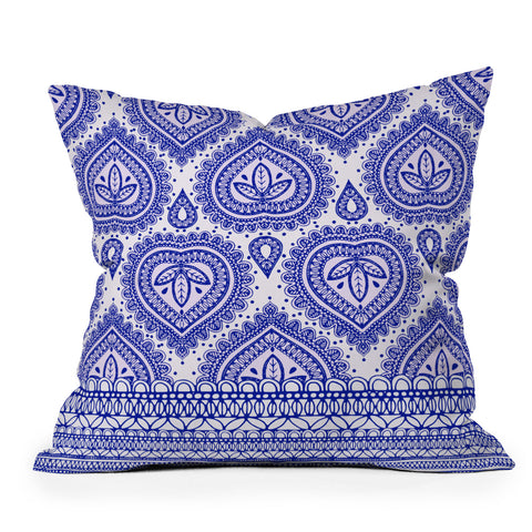 Aimee St Hill Decorative Blue Outdoor Throw Pillow
