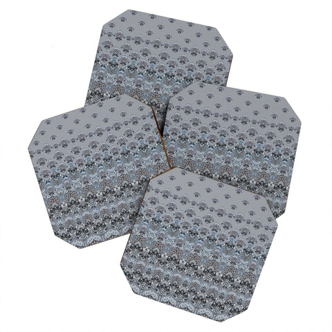 Aimee St Hill Farah Blooms Gray Coaster Set