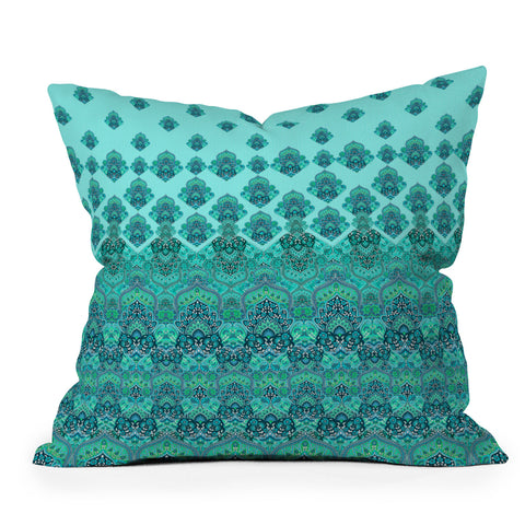 Aimee St Hill Farah Blooms Mint Outdoor Throw Pillow