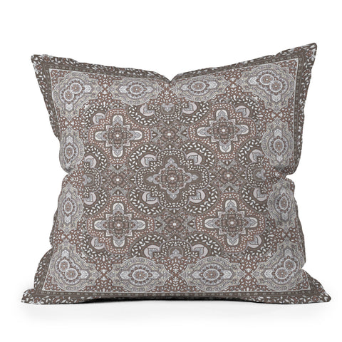 Aimee St Hill Farah Border Neutral Outdoor Throw Pillow