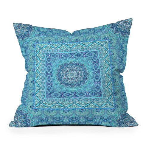 Aimee St Hill Farah Squared Blue Outdoor Throw Pillow