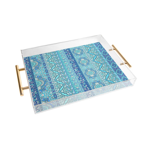 Aimee St Hill Farah Stripe Blue Acrylic Tray