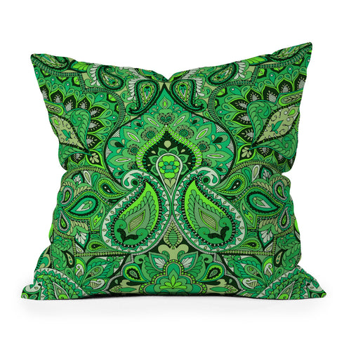 Aimee St Hill Paisley Green Outdoor Throw Pillow
