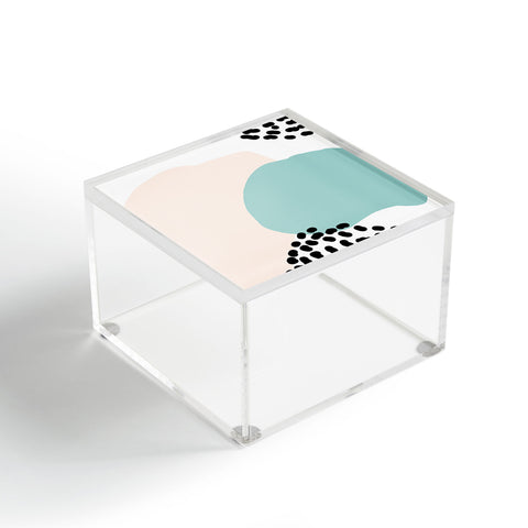 Aleeya Jones Modern Minimalistic shapes blue Acrylic Box