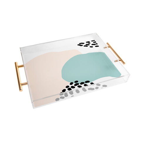 Aleeya Jones Modern Minimalistic shapes blue Acrylic Tray