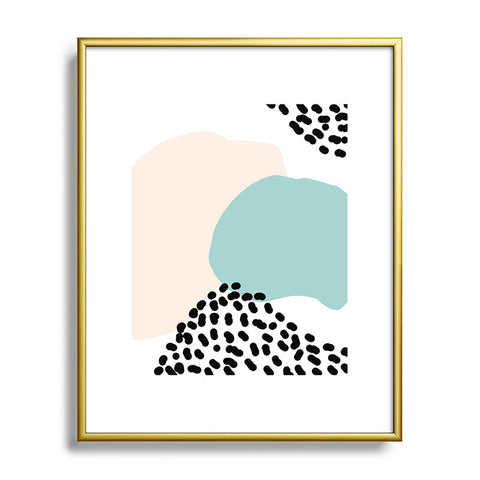 Aleeya Jones Modern Minimalistic shapes blue Metal Framed Art Print