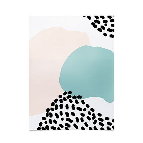 Aleeya Jones Modern Minimalistic shapes blue Poster