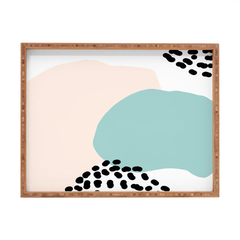 Aleeya Jones Modern Minimalistic shapes blue Rectangular Tray
