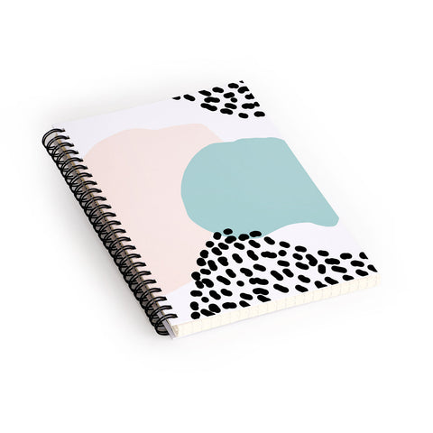 Aleeya Jones Modern Minimalistic shapes blue Spiral Notebook