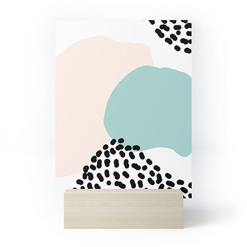 Aleeya Jones Modern Minimalistic shapes blue Mini Art Print