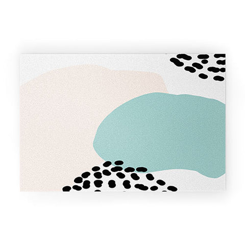 Aleeya Jones Modern Minimalistic shapes blue Welcome Mat