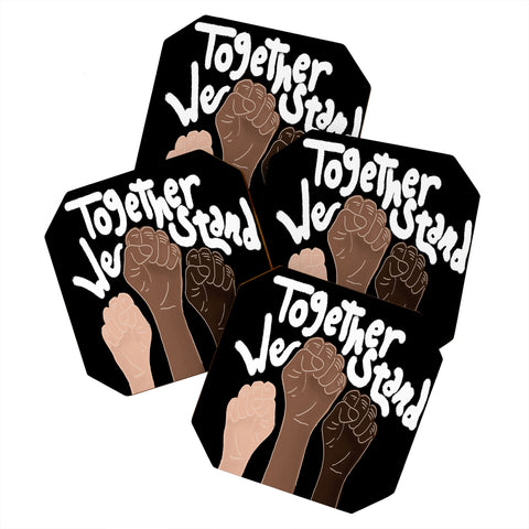 Aleeya Jones Together We stand Black Coaster Set