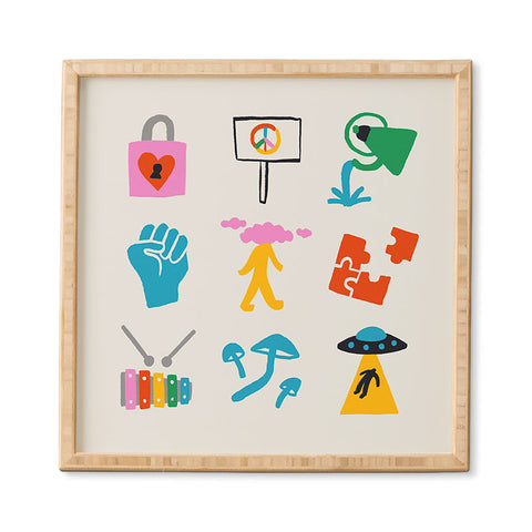 Aley Wild Aquarius Emoji Framed Wall Art