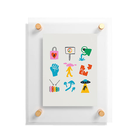 Aley Wild Aquarius Emoji Floating Acrylic Print