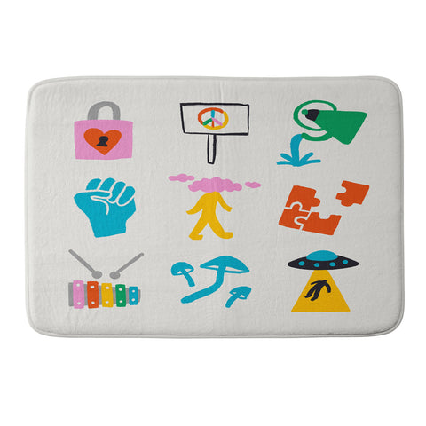 Aley Wild Aquarius Emoji Memory Foam Bath Mat