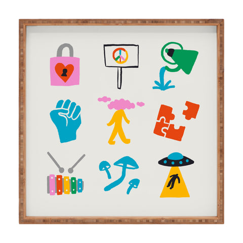 Aley Wild Aquarius Emoji Square Tray