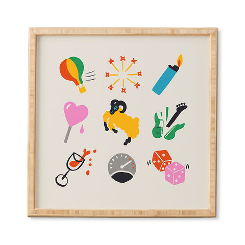 Aley Wild Aries Emoji Framed Wall Art