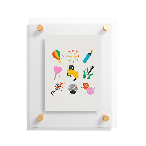 Aley Wild Aries Emoji Floating Acrylic Print