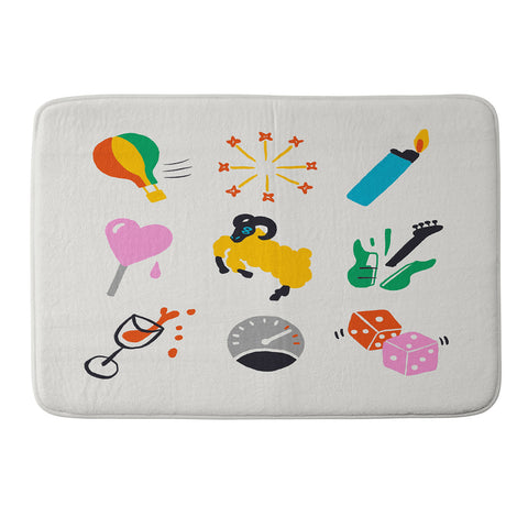 Aley Wild Aries Emoji Memory Foam Bath Mat
