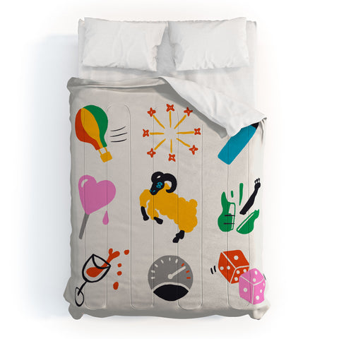 Aley Wild Aries Emoji Comforter