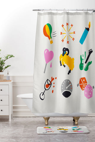 Aley Wild Aries Emoji Shower Curtain And Mat