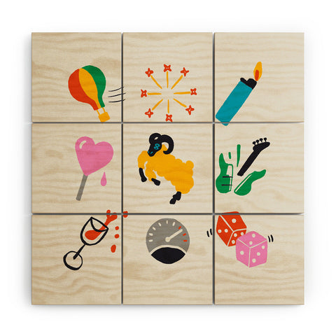 Aley Wild Aries Emoji Wood Wall Mural