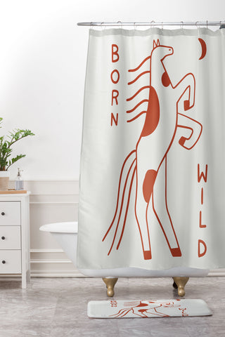 Aley Wild Born Wild Shower Curtain And Mat