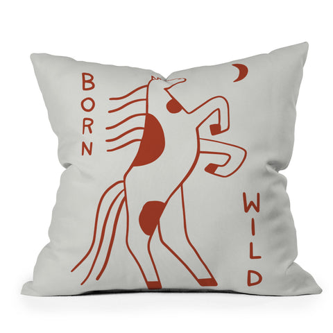 Aley Wild Born Wild Outdoor Throw Pillow