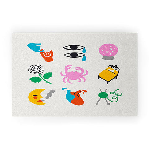 Aley Wild Cancer Emoji Welcome Mat