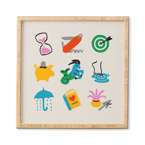 Aley Wild Capricorn Emoji Framed Wall Art