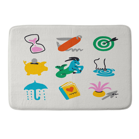Aley Wild Capricorn Emoji Memory Foam Bath Mat